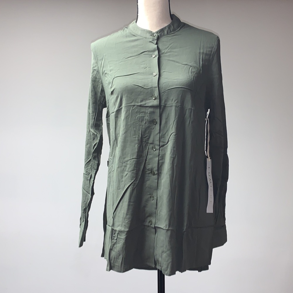 Lumiere Button Front Shirt Back Slit Detail
